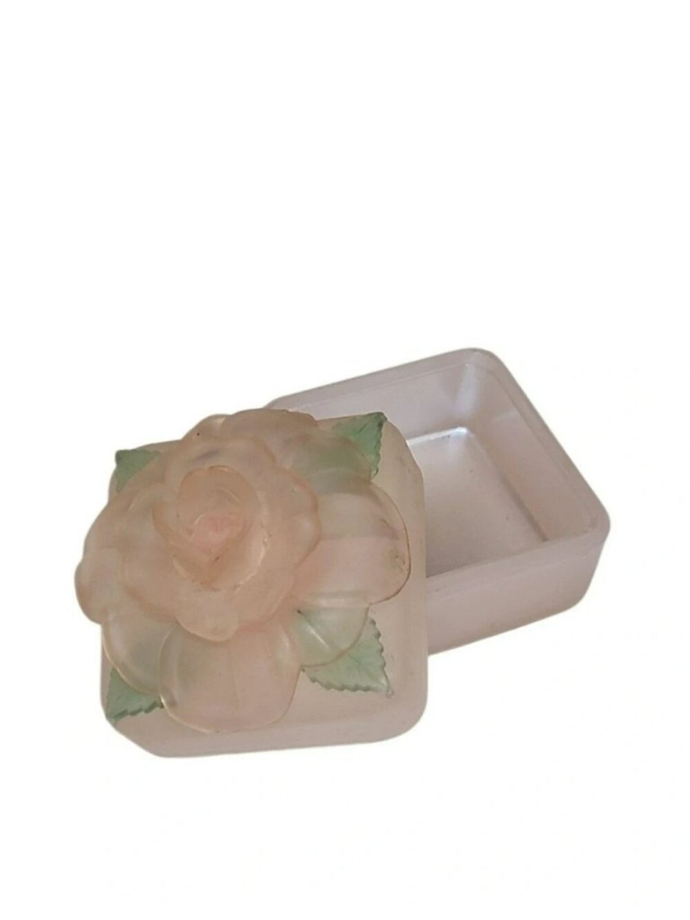 Decorative Pink Rose Trinket Box vintage